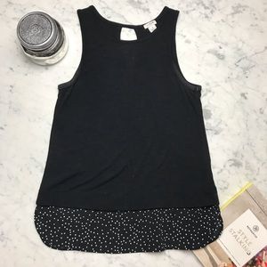 J.Crew Factory Sleeveless Black Polka Dot Tank Top